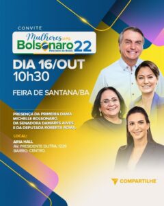 Read more about the article Roma destaca importância do evento “Mulheres com Bolsonaro” em Feira e comemora crescimento do presidente em pesquisa na Bahia